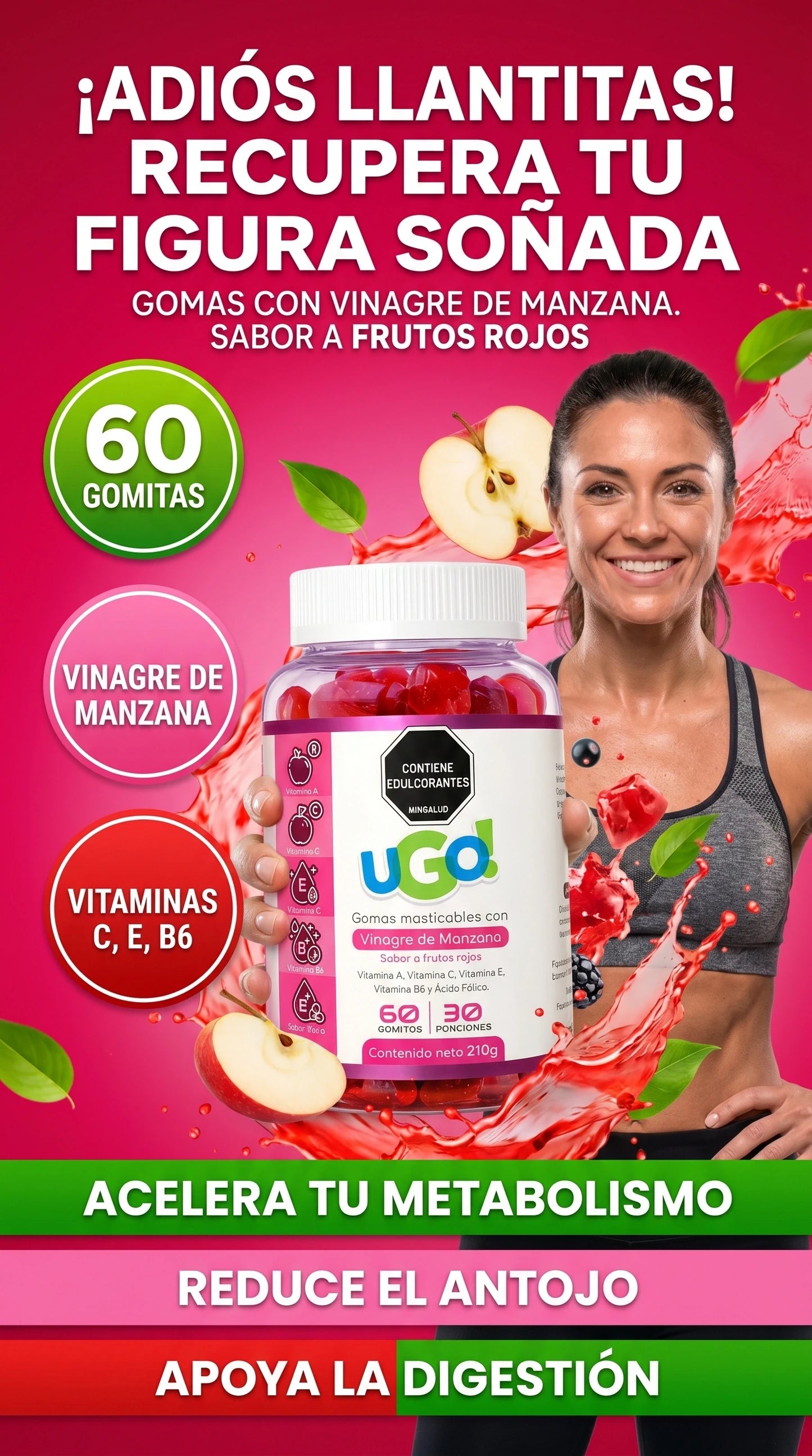 GOMITAS DE VINAGRE DE MANZANA UGO !! + ENVIO GRATIS 🎁