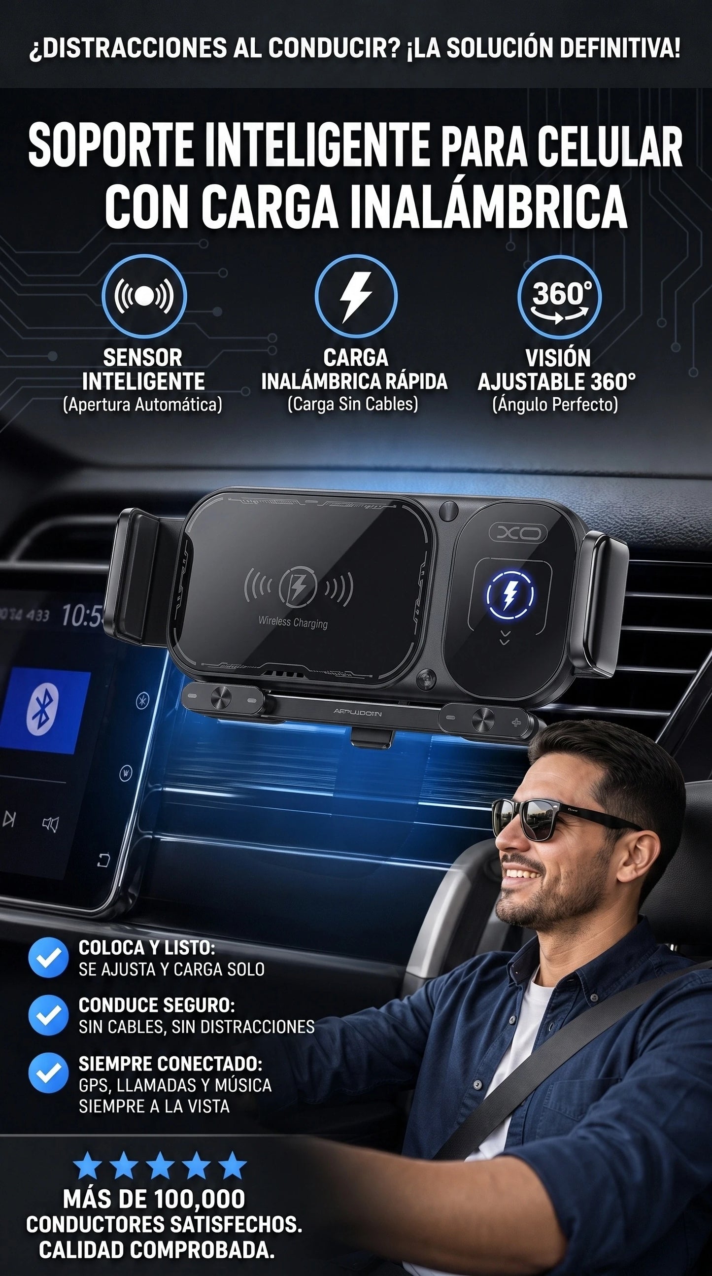 Soporte Inteligente Automático de Carga Inalámbrica
