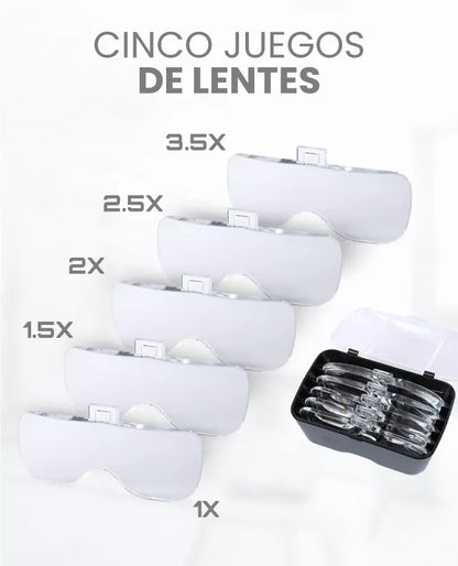 Lentes de aumento con luces LED