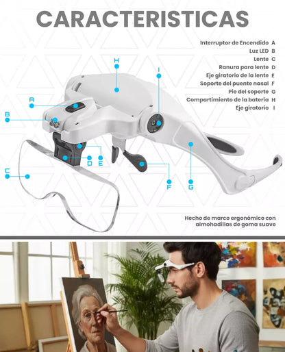 Lentes de aumento con luces LED