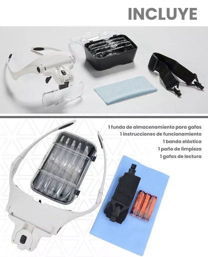 Lentes de aumento con luces LED