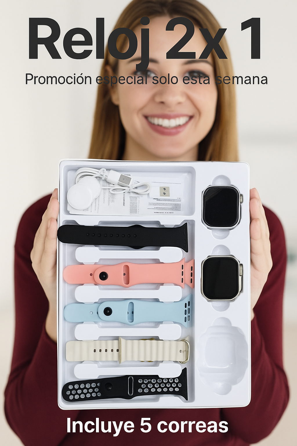 2x1 Reloj Inteligente Smartwatch  Ultra Pro