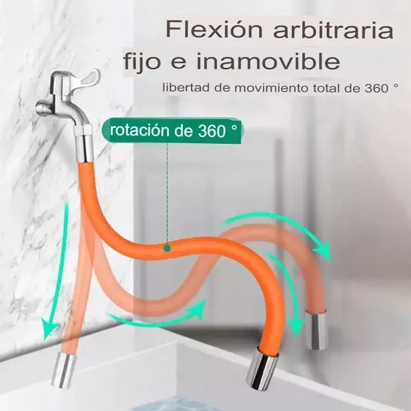 EXTENSOR DE GRIFO FLEXIBLE NARANJA