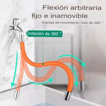 EXTENSOR DE GRIFO FLEXIBLE NARANJA
