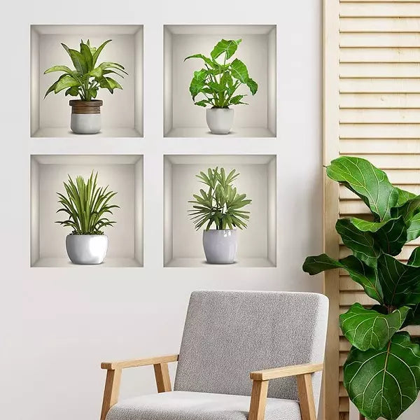 Pack de Cuadros adhesivos de plantas 3D