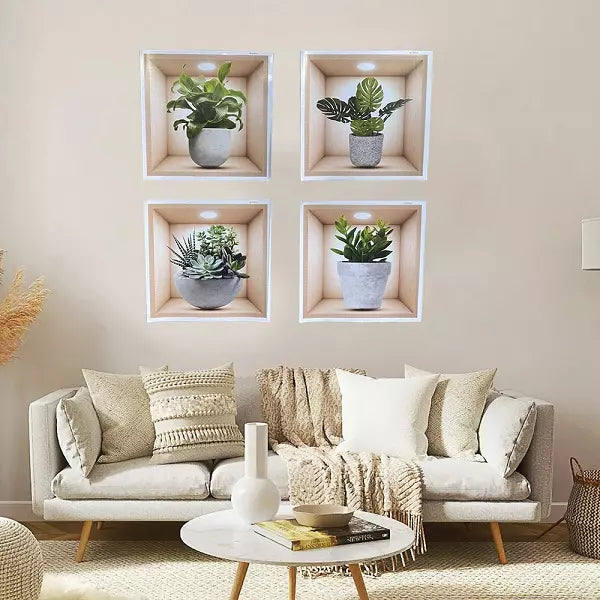 Pack de Cuadros adhesivos de plantas 3D