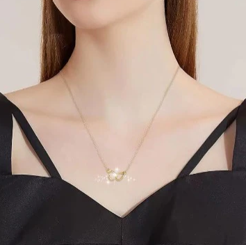 Joyero Rosa Eterna + Collar de Corazones Entrelazados