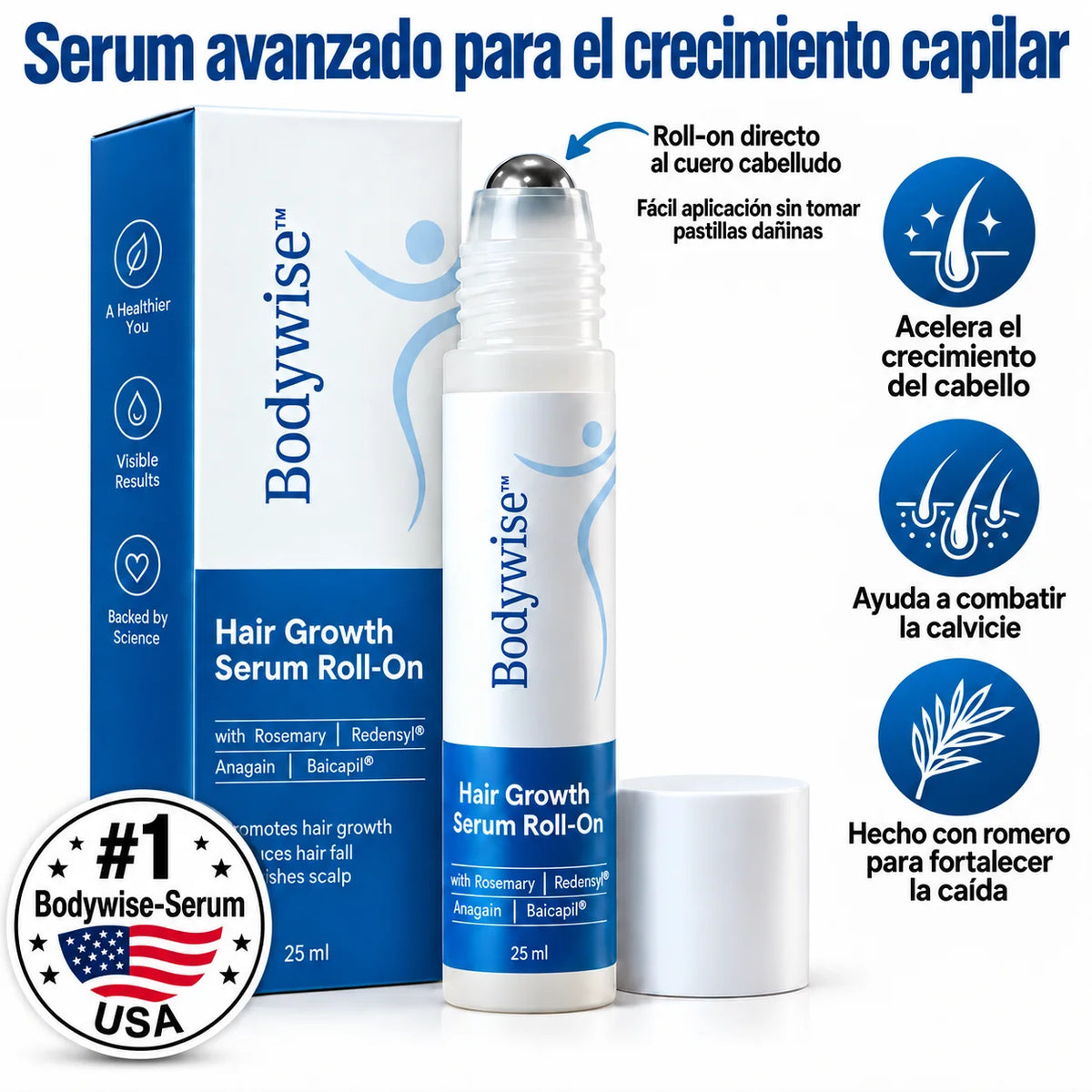Bodywise™ Serum Capilar de Romero Crecimiento y Anticaída