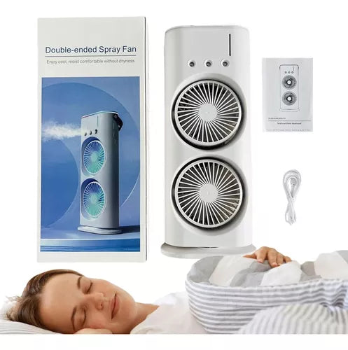 VENTILADOR DOBLE CON AIRE ACONDICIONADO🧊