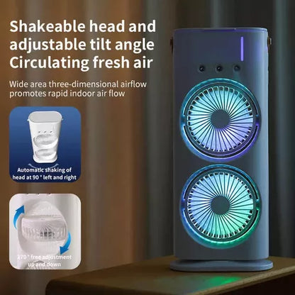 VENTILADOR DOBLE CON AIRE ACONDICIONADO🧊
