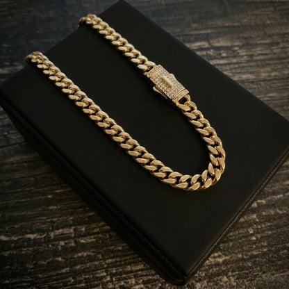 CADENA CUBANA 18K GOLD + GRATIS PULSO CUBANO