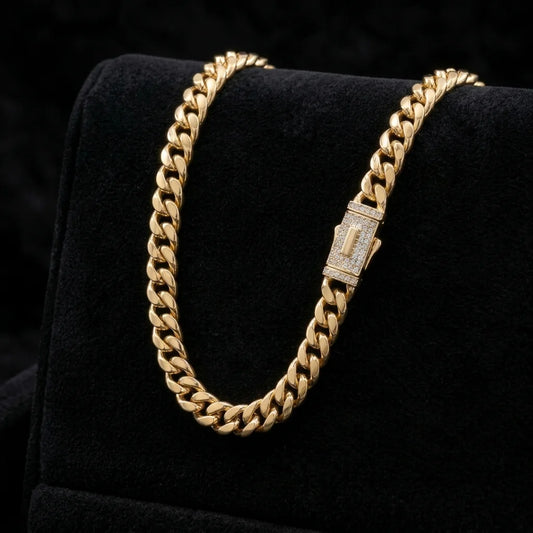 CADENA CUBANA 18K GOLD + GRATIS PULSO CUBANO