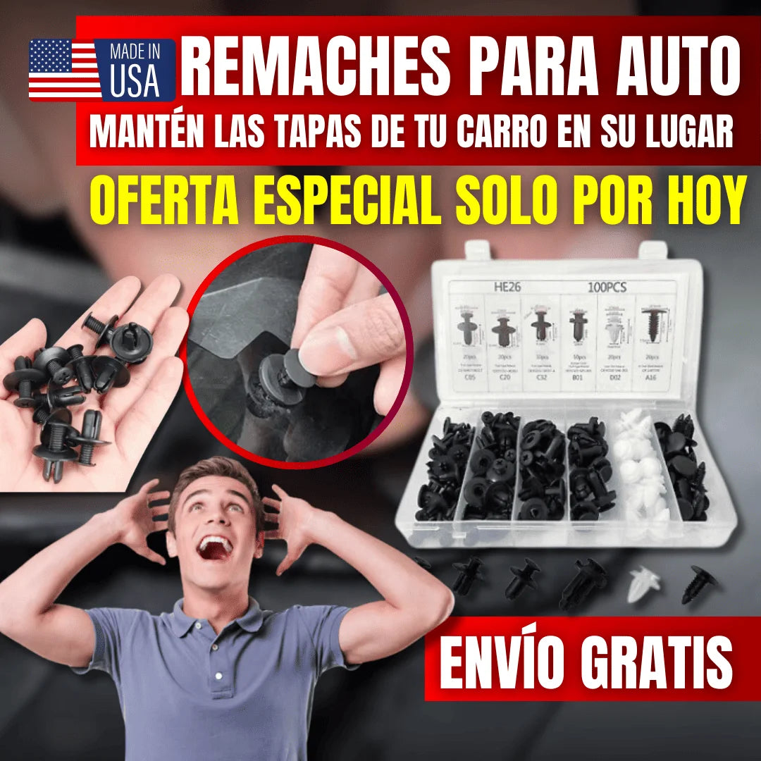 KIT DE REMACHES PLASTICOS X100 UNDS EN PROMOCIÓN