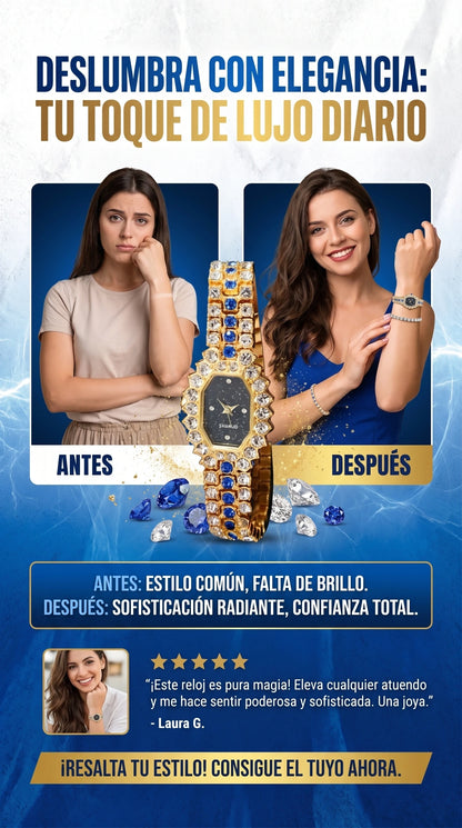 RELOJ LUXURY CON PIEDRAS PREMIUN DAMA + ENVIO GRATIS