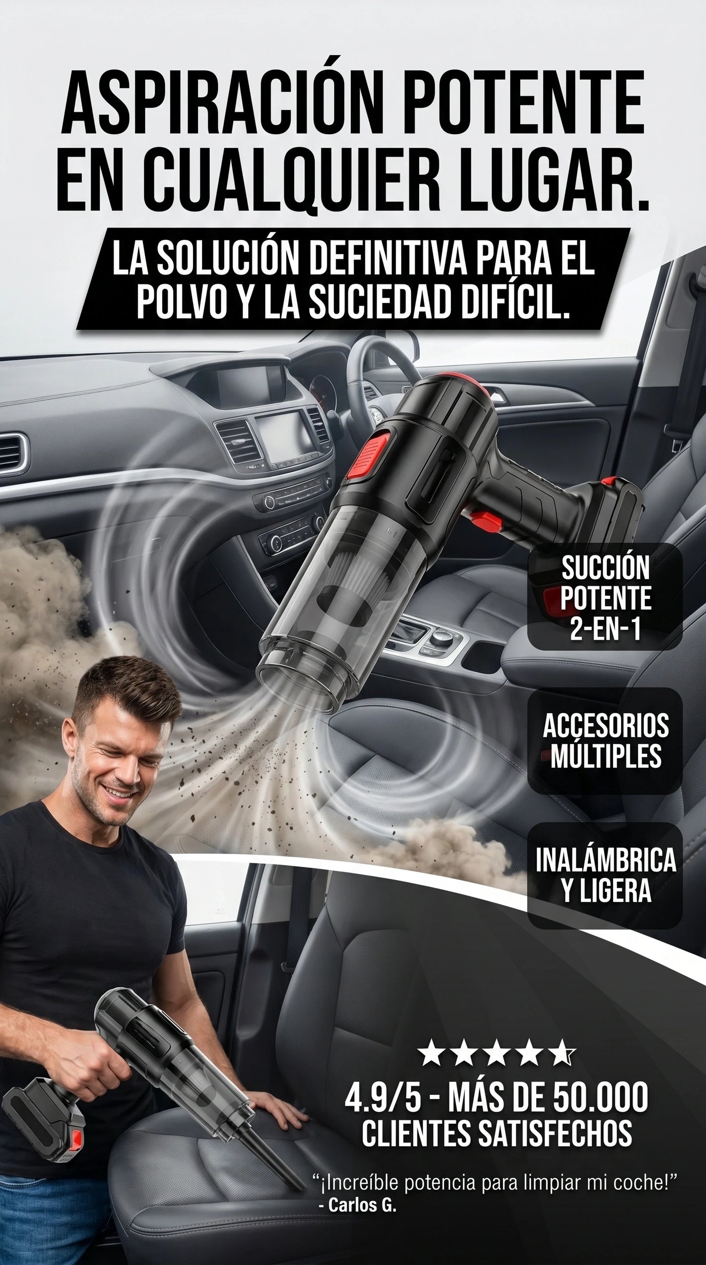 MEGA ASPIRADORA PORTATIL CON BATERIA DE LITIO + ENVIO GRATIS 🎁