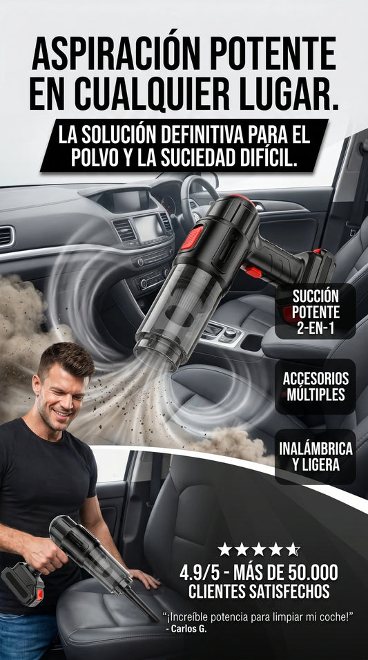MEGA ASPIRADORA PORTATIL CON BATERIA DE LITIO + ENVIO GRATIS 🎁