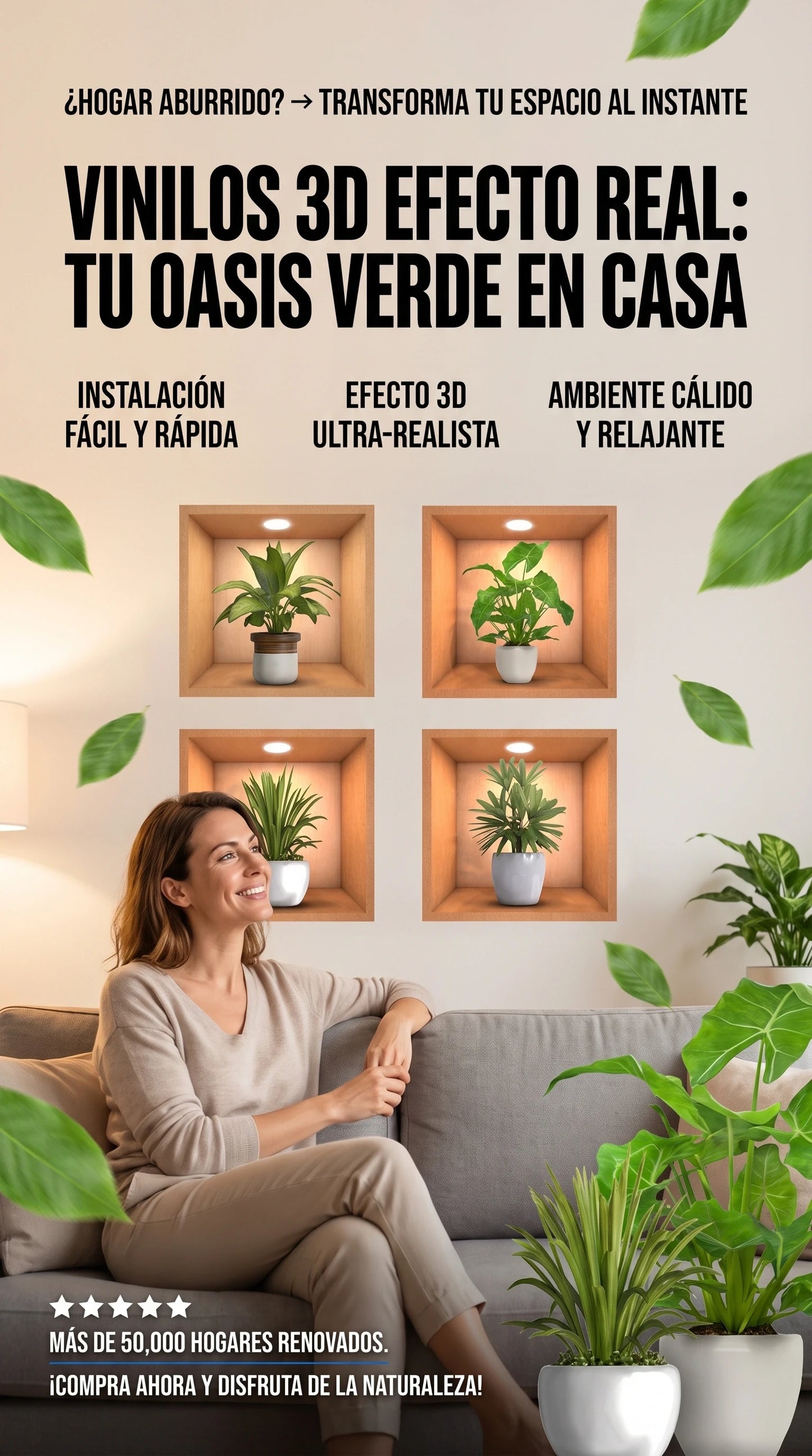 CUADROS PEGATINAS ADHESIVOS X 4 PREMIUN