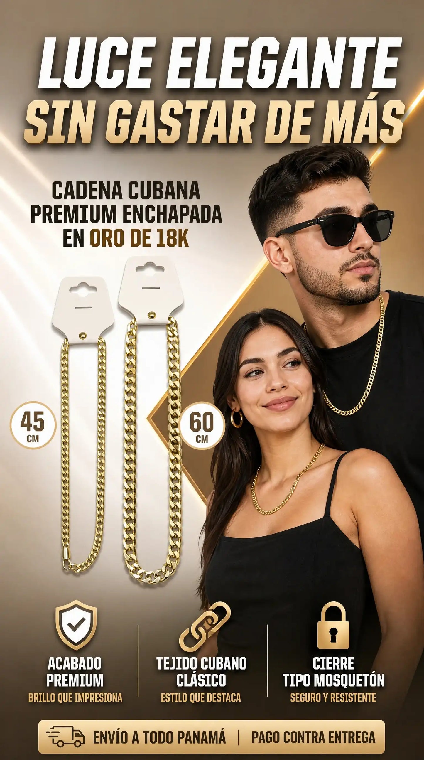 CADENA CUBANA PREMIUM ENCHAPAD4 EN 18K