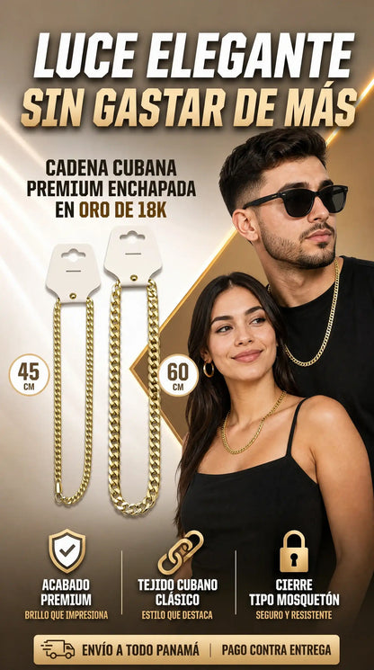 CADENA CUBANA PREMIUM ENCHAPAD4 EN 18K