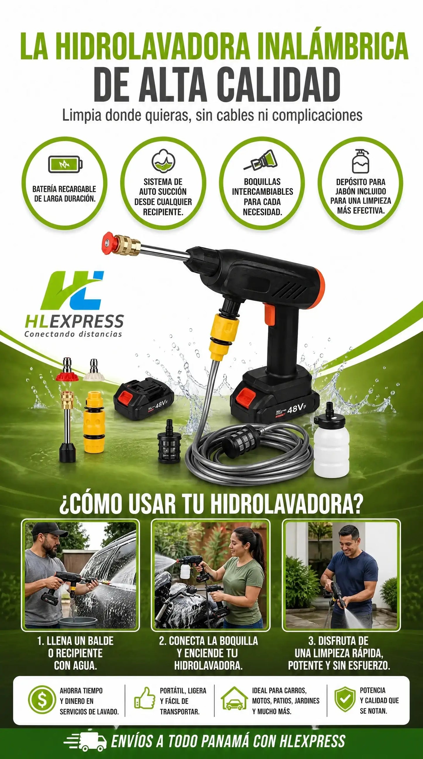 HIDROLAVADORA INALAMBRICA 2 BATERIAS