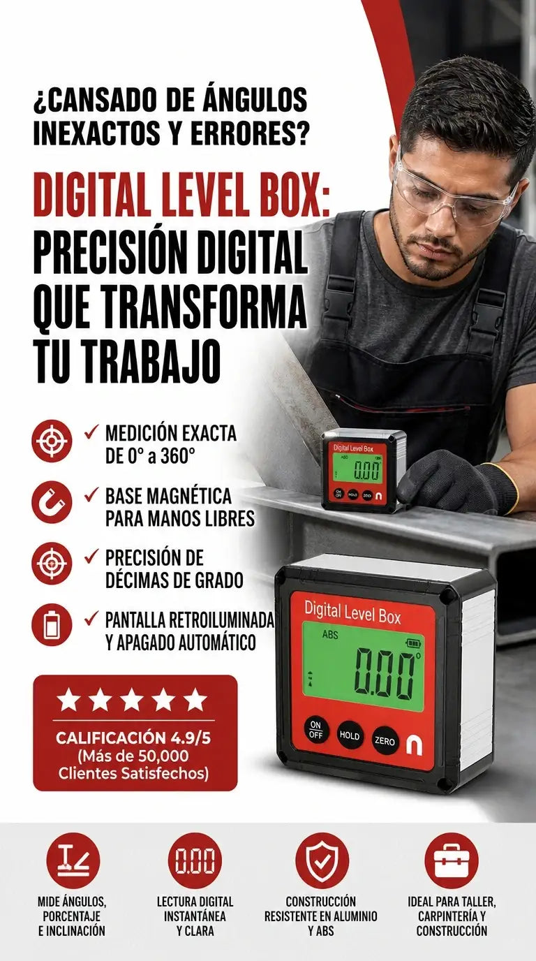 MEDIDOR DE ÁNGULO ELECTRÓNICO CON BASE MAGNÉTICA PRE