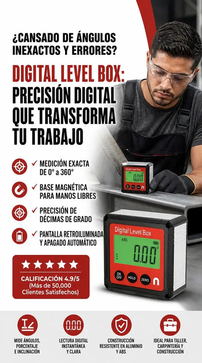 MEDIDOR DE ÁNGULO ELECTRÓNICO CON BASE MAGNÉTICA PRE