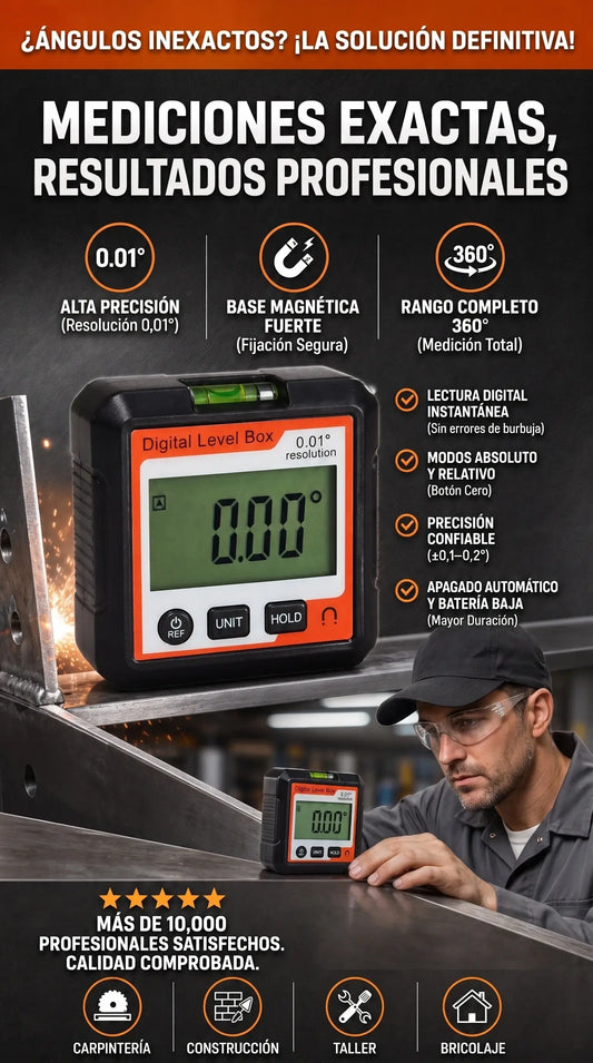 MEDIDOR DE ÁNGULO ELECTRÓNICO CON BASE MAGNÉTICA