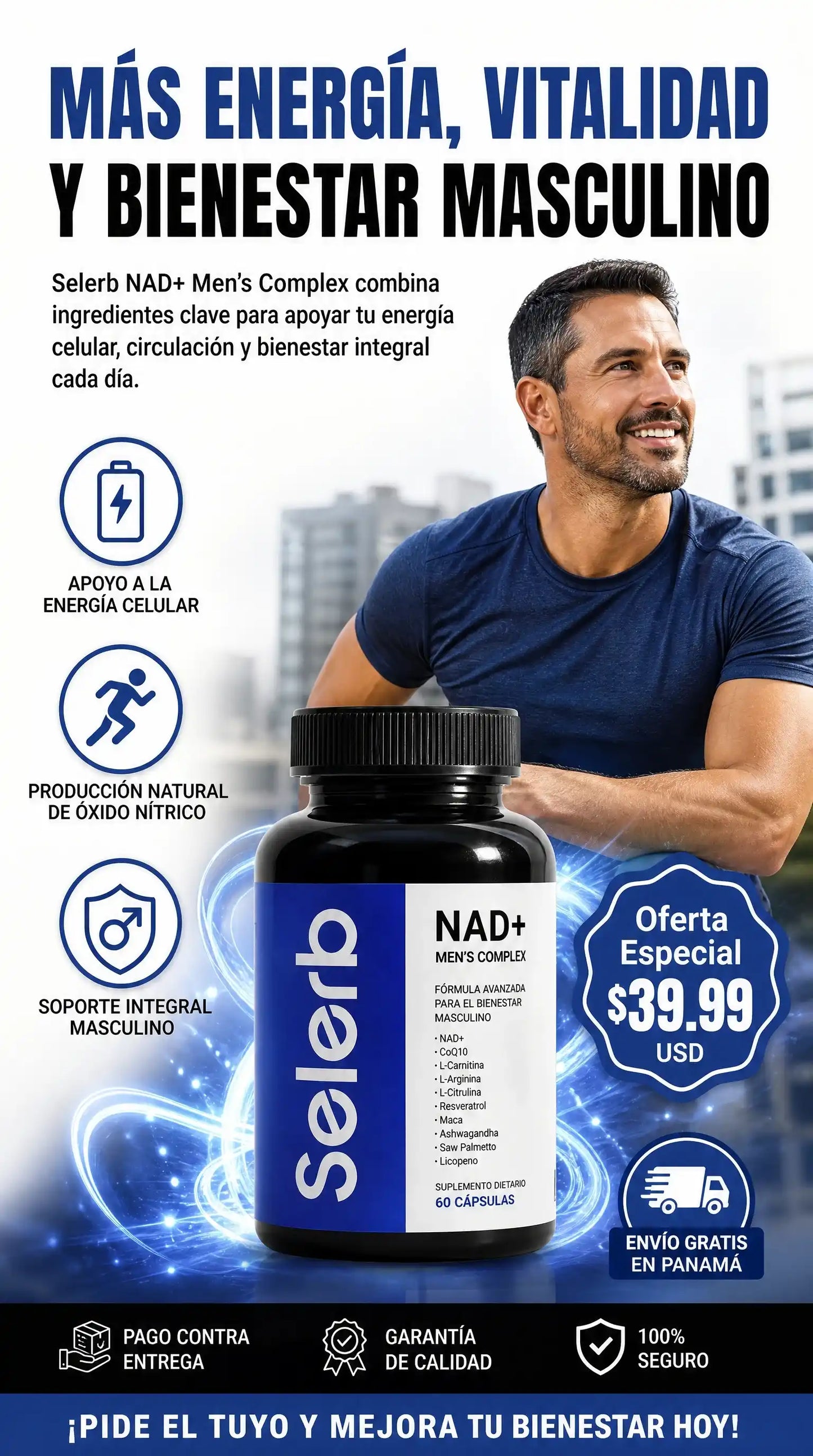 Selerb NAD+ Men’s Complex – Vitalidad Masculina 360°
