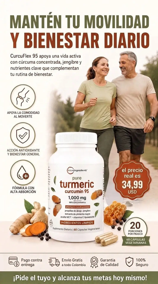 CurcuFlex 95-Cúrcuma de alta absorción para apoyar tu movilidad diaria